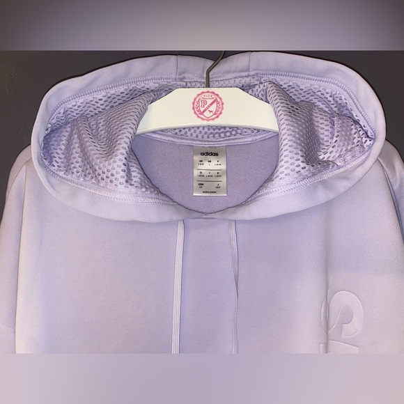 ADIDAS WOMENS GEAR UP AEROREADY PULLOVER HOODIE SWEATSHIRT LILAC PURPLE LOGO LG - Picture 7 of 13